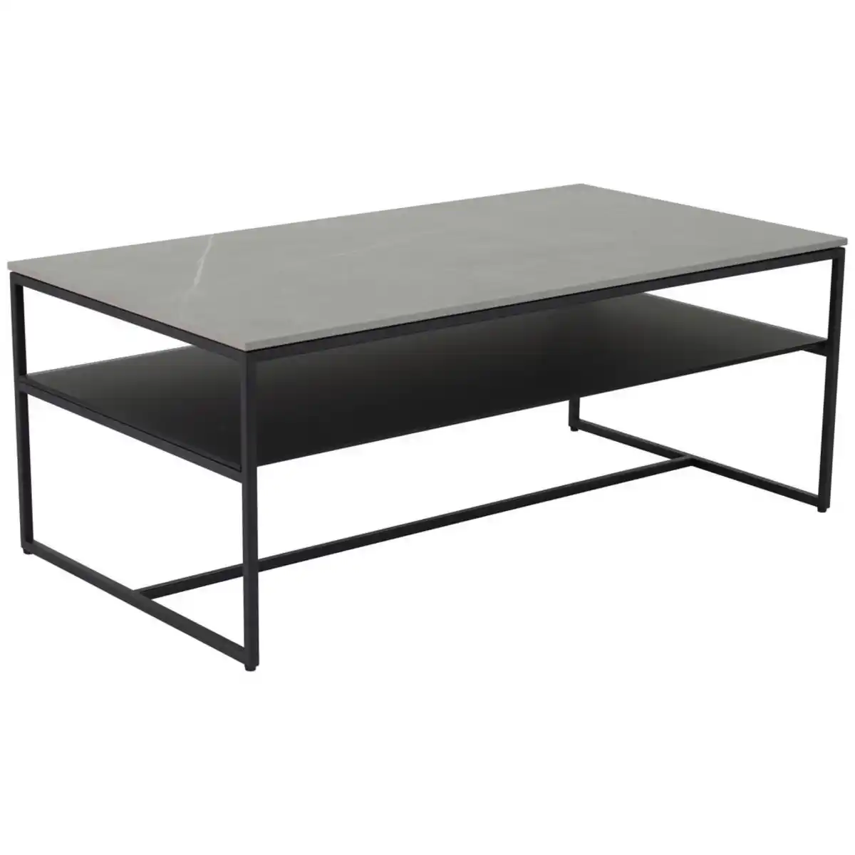 Bild 1 von Novel Couchtisch, Grau, Schwarz, Metall, Glas, Keramik, rechteckig, eckig, 60x43x110 cm, Wohnzimmer, Wohnzimmertische, Couchtische