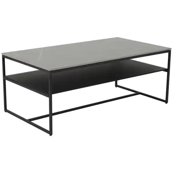 Bild 1 von Novel Couchtisch, Grau, Schwarz, Metall, Glas, Keramik, rechteckig, eckig, 60x43x110 cm, Wohnzimmer, Wohnzimmertische, Couchtische
