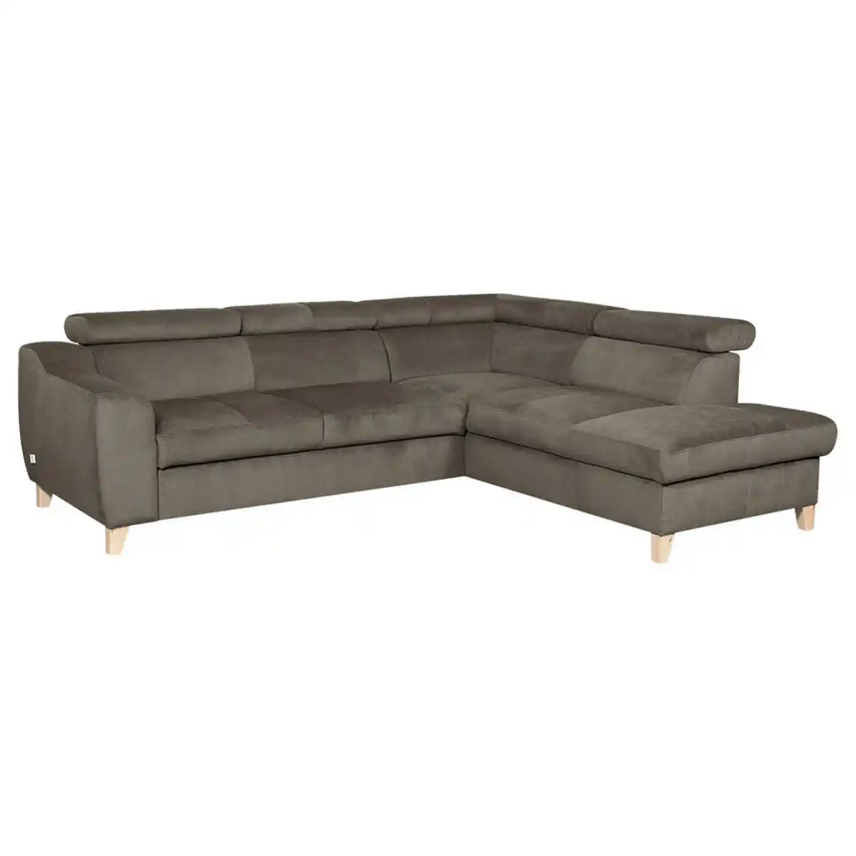 Bild 1 von Livetastic Ecksofa, Graubraun, Textil, Buche, 4-Sitzer, Ottomane rechts, L-Form, 245x208 cm, Made in EU, Bettkasten erhältlich, Stoffauswahl, Bettfunktion Rücken echt, Wohnzimmer, Sofas & Couches,