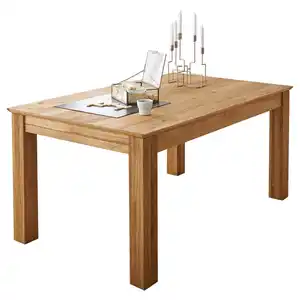 Linea Natura Esstisch, Eiche, Holz, Eiche, massiv, rechteckig, eckig, 100x76x160-260 cm, ausziehbar, Holzmöbel, Holztische, Esstische Holz