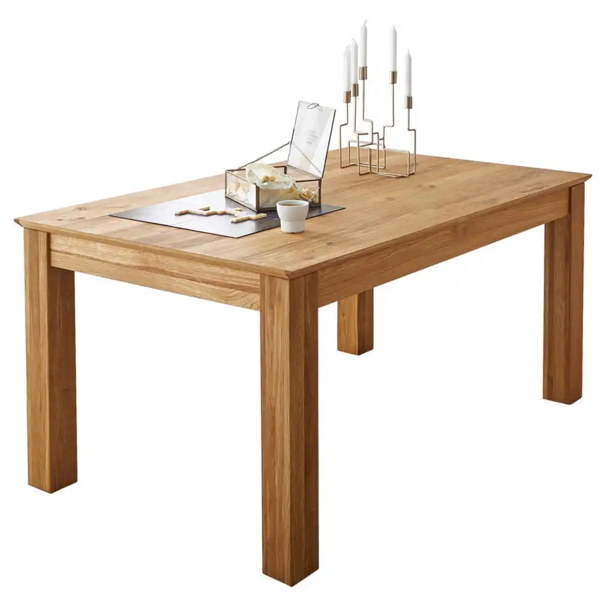 Bild 1 von Linea Natura Esstisch, Eiche, Holz, Eiche, massiv, rechteckig, eckig, 100x76x160-260 cm, ausziehbar, Holzmöbel, Holztische, Esstische Holz