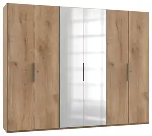 Drehtürenschrank Level 36A mit Spiegel ca. 300 cm Eiche Dekor, Eichefarben