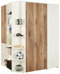 Eckschrank Young Eichefarben, Weiß, Eichefarben