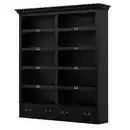 Bild 1 von Livetastic Bücherwand UrbanClass, Schwarz, Metall, Pinie, massiv, 8 Fächer, 2 Schubladen, 214x238.5x46.5 cm, Wohnzimmer, Regale, Bücherregale