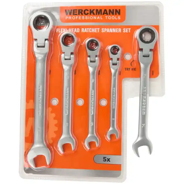 Bild 2 von Werckmann Ratschenschlüssel-Set mit flexiblem Kopf