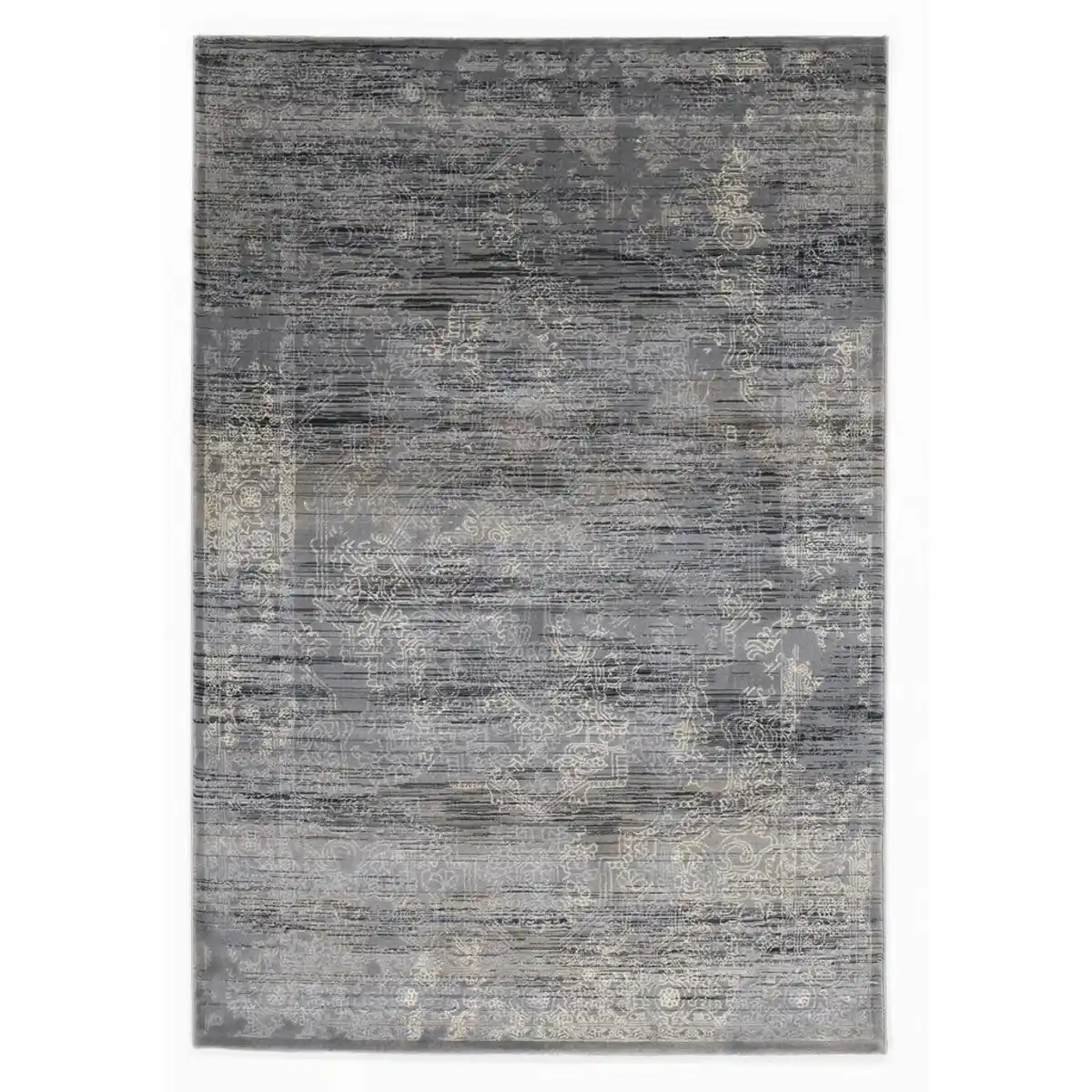 Bild 1 von Musterring Flachwebeteppich Wave Kontura, Creme, Grau, Textil, rechteckig, 70x140 cm, in verschiedenen Größen erhältlich, Teppiche & Böden, Teppiche, Moderne Teppiche