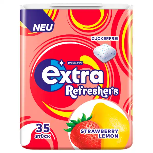 Bild 1 von Wrigley's Extra Refreshers Strawberry & Lemon zuckerfrei 35 Stück