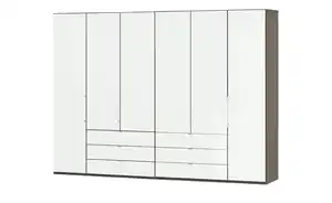 Falttüren-Panoramaschrank  6-türig  Beda ¦ weiß ¦ Maße (cm): B: 300 H: 216 T: 58.0 Schränke > Kleiderschränke > Drehtürenschränke - Möbel Kraft