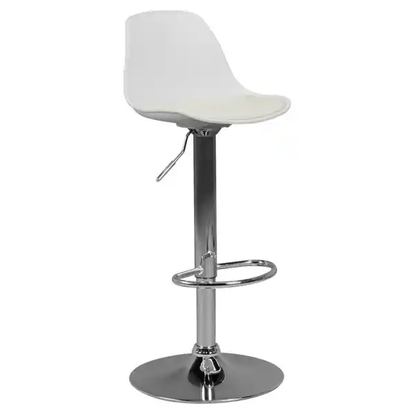 Bild 1 von Mid.you Barhocker, Weiß, Kunststoff, Textil, Bodenplatte, 40x104x40 cm, Sitzfläche 360° drehbar, abwischbar, Esszimmer, Barmöbel, Barhocker