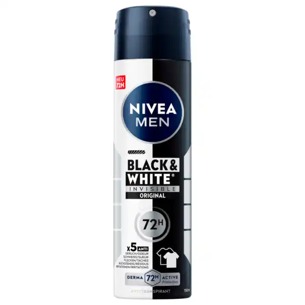 Bild 1 von NIVEA Men Deospray Invisible Black and White Antitranspirant 150ml