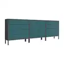 Bild 1 von Mid.you Sideboard Mailand Set 4 + MF, Anthrazit, Petrol, Holzwerkstoff, 3 Fächer, 8 Schubladen, 237x86x33 cm, erweiterbar, stehend, Schlafzimmer, Schlafzimmer Kommoden