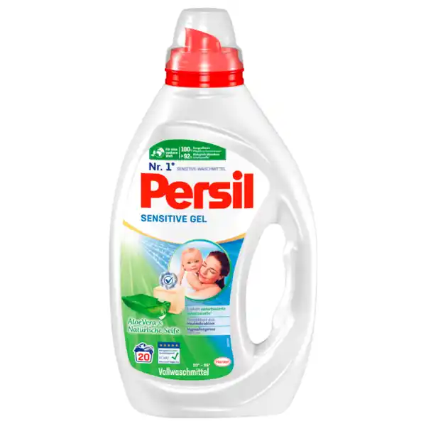 Bild 1 von Persil Vollwaschmittel Sensitive Gel Aloe Vera & Natürliche Seife 900ml, 20WL