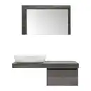 Bild 1 von Badezimmer Domenico Rauchfarbe mit Waschbecken & Spiegel, Grau