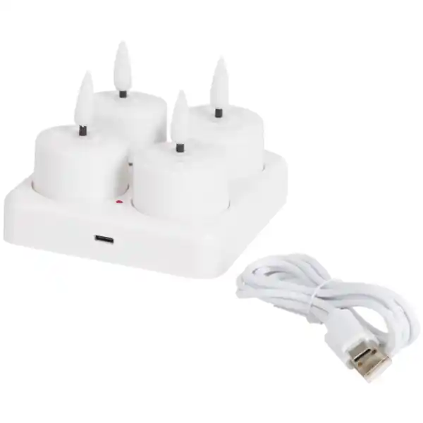 Bild 1 von Wiederaufladbare Teelichter Weiß