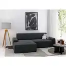 Bild 1 von Trendmanufaktur Ecksofa Wien, Dunkelgrau, Textil, 4-Sitzer, Ottomane links, L-Form, 246x162 cm, Made in Europe, Rücken echt, Armteil links, rechts, Wohnzimmer, Sofas & Couches, Wohnlandschaften, Eck