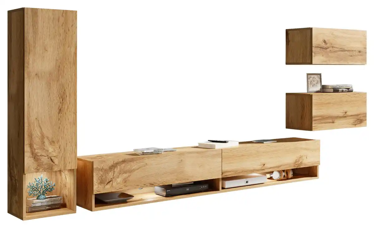 Bild 1 von WOHNWAND AMADEO EICHE WOTAN 4-TEILIG, Eiche Wotan