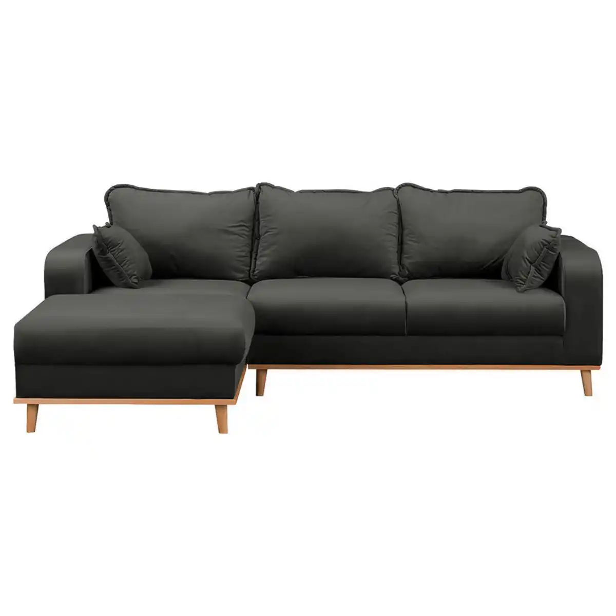 Bild 1 von Livetastic Ecksofa Beata, Dunkelgrau, Textil, Buche, Füllung: Schaumstoffflocken,Schaumstoffflocken, L-Form, links montierbar, 230x150 cm, Fsc, Made in EU, Armteil links, rechts, Wohnzimmer, Sofas &