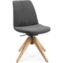 Bild 1 von Johann Jakob Stuhl, Grau, Eiche, Holz, Textil, Buche, Hartholz, eckig, A-Form, 46x82.5-85.25x55 cm, Beinauswahl, Stoffauswahl, Sitzfläche 360° drehbar, Stühle