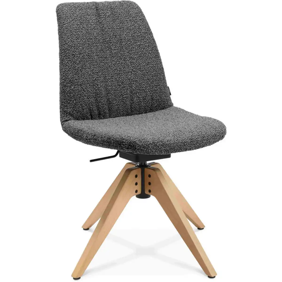 Bild 1 von Johann Jakob Stuhl, Grau, Eiche, Holz, Textil, Buche, Hartholz, eckig, A-Form, 46x82.5-85.25x55 cm, Beinauswahl, Stoffauswahl, Sitzfläche 360° drehbar, Stühle