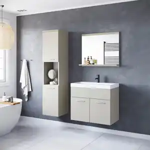 Badmöbel-Set 4-tlg. Montreal ca. 90 cm Beige/Kaschmir, Beige, Kaschmir