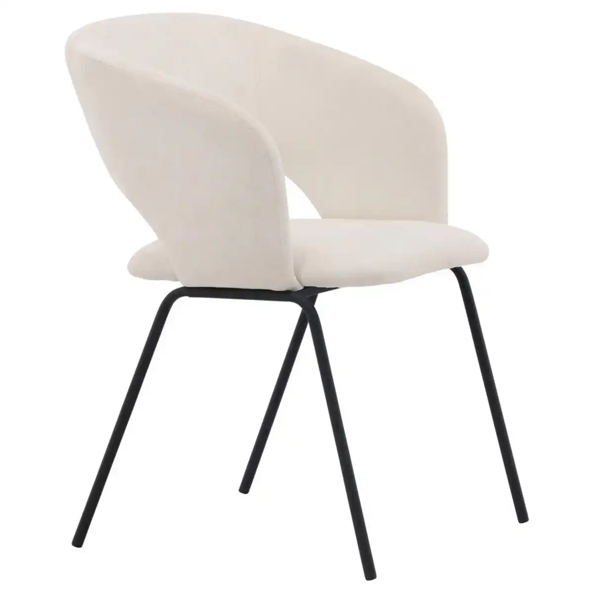 Bild 1 von Livetastic Stuhl-Set, Schwarz, Weiß, Metall, Textil, Uni, Füllung: Schaumstoff, rund, 66x86x66 cm, inklusive Armlehnen, Stühle