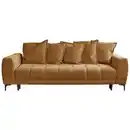 Bild 1 von Mid.you Schlafsofa Weronika, Hellbraun, Holz, Textil, Kiefer, Hartholz, 3-Sitzer, Füllung: Polyurethan (Pur), Silikon, 247x94x90 cm, Bettkasten erhältlich, Bettfunktion erhältlich, Wohnzimmer, Sof