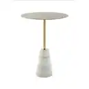 Bild 1 von Kayoom Beistelltisch, Weiß, Gold, Metall, Glas, Stein, 40 cmx53 cmx40 cm, Wohnzimmer, Wohnzimmertische, Beistelltische
