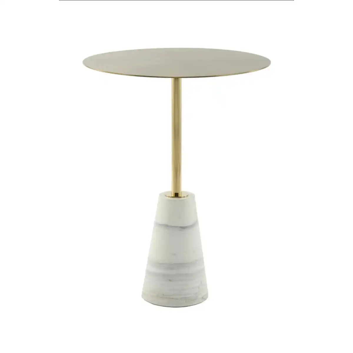 Bild 1 von Kayoom Beistelltisch, Weiß, Gold, Metall, Glas, Stein, 40 cmx53 cmx40 cm, Wohnzimmer, Wohnzimmertische, Beistelltische