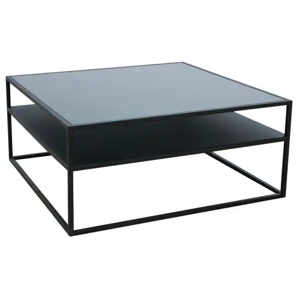 Bild 1 von Novel Couchtisch, Schwarz, Glas, Metall, quadratisch, eckig, 80x36x80 cm, offenes Fach, Wohnzimmer, Wohnzimmertische, Couchtische, Couchtische Glas