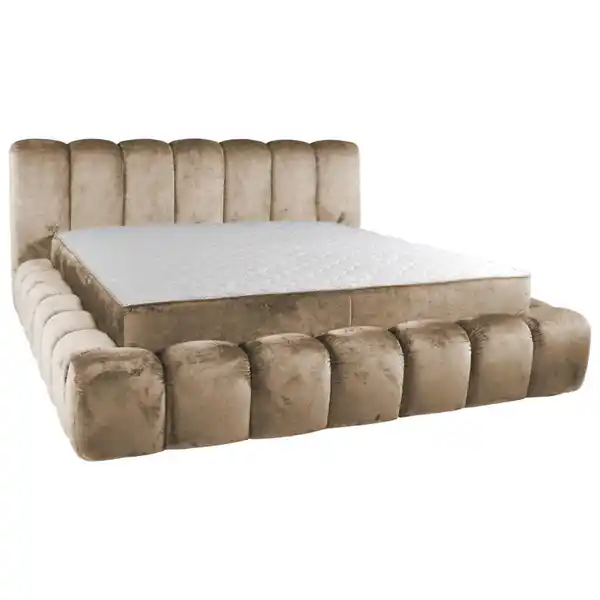 Bild 1 von Esposa Polsterbett, Beige, Holz, Metall, Birke, 160x200 cm, gepolstertes Kopfteil, in verschiedenen Größen erhältlich, bodentiefer Einstieg,Federleisten mit Duokappen, Schlafzimmer, Betten, Polste