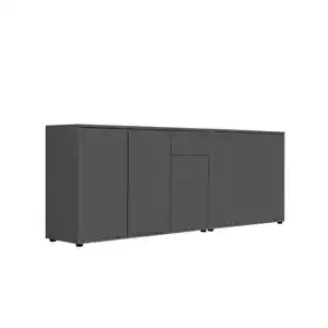 Mid.you Sideboard Mailand Set 10, Anthrazit, Holzwerkstoff, 4 Fächer, 2 Schubladen, 184.5x73x33 cm, erweiterbar, stehend, in verschiedenen Holzdekoren erhältlich, Schlafzimmer, Schlafzimmer Kommode