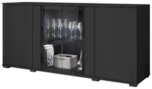Sideboard Caro ca. 150x70 cm Schwarz, Schwarz