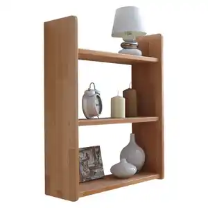 Mid.you Wandregal Ticaa 902171 Simone, Buche, Holz, Buche, massiv, 3 Fächer, 60x74x20 cm, in verschiedenen Größen erhältlich, Wohnzimmer, Regale, Wandregale