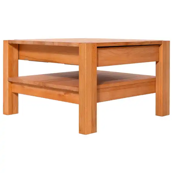 Bild 1 von Linea Natura Couchtisch, Kernbuche, Holz, Kernbuche, massiv, 2 Schubladen, quadratisch, eckig, 70x47.5x70 cm, offenes Fach, Wohnzimmer, Wohnzimmertische, Couchtische