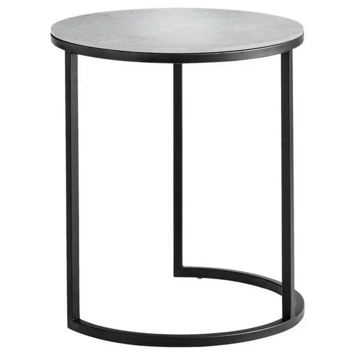 Bild 1 von Johann Jakob Beistelltisch, Grau, Schwarz, Metall, rund, eckig, C-Form, 39x48x39 cm, einfacher Aufbau, Wohnzimmer, Wohnzimmertische, Beistelltische
