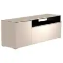 Bild 1 von Moderano Lowboard, Sand, Alu, Metall, 3 Fächer, 160x58x45 cm, Beimöbel erhältlich, Abdeckplatte aus Glas, Wohnzimmer, Wohnwände, Lowboards