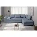 Bild 1 von Mid.you Eckschlafsofa Alvito, Hellblau, Textil, Buche, Uni, 4-Sitzer, Füllung: Schaumstoff, 298x202 cm, Made in EU, Rücken echt, Armteil links, Wohnzimmer, Sofas & Couches, Wohnlandschaften