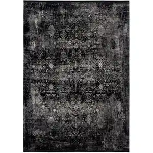 Dieter Knoll Webteppich Calais, Grau, Schwarz, Textil, rechteckig, 140x200 cm, in verschiedenen Größen erhältlich, Teppiche & Böden, Teppiche, Moderne Teppiche