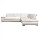 Bild 1 von Xora Ecksofa, Creme, Textil, 5-Sitzer, Ottomane rechts, L-Form, 313x242 cm, Typenauswahl, Bettkasten erhältlich, Fußauswahl, Stoffauswahl, Armteilvarianten, seitenverkehrt Bettfunktion Hocker Rück