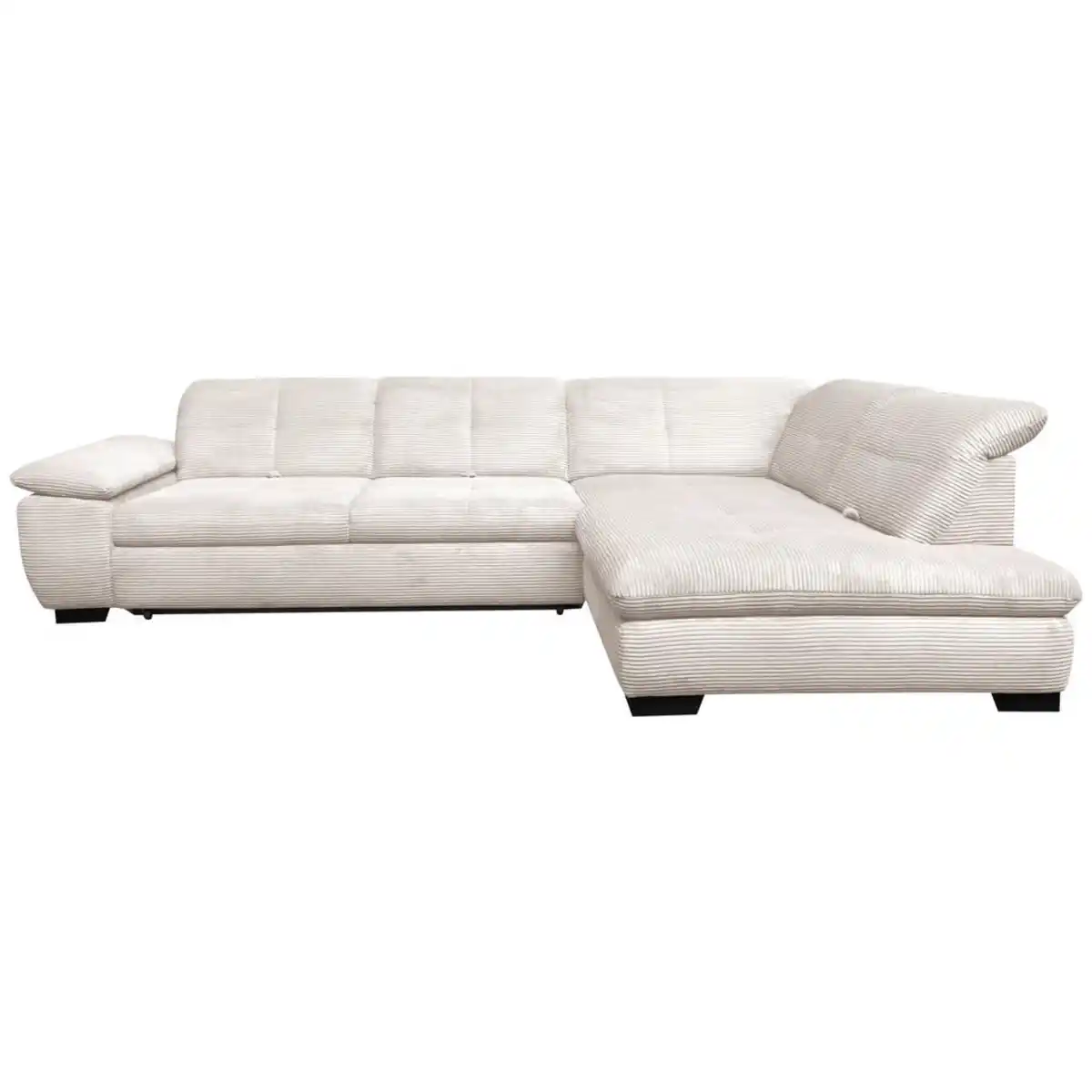 Bild 1 von Xora Ecksofa, Creme, Textil, 5-Sitzer, Ottomane rechts, L-Form, 313x242 cm, Typenauswahl, Bettkasten erhältlich, Fußauswahl, Stoffauswahl, Armteilvarianten, seitenverkehrt Bettfunktion Hocker Rück
