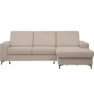 Stylife Ecksofa, Beige, Textil, 4-Sitzer, Ottomane rechts, L-Form, 247x167 cm, Typenauswahl, Stoffauswahl, seitenverkehrt erhältlich, Hocker Rücken echt, Wohnzimmer, Sofas & Couches, Wohnlandschaft