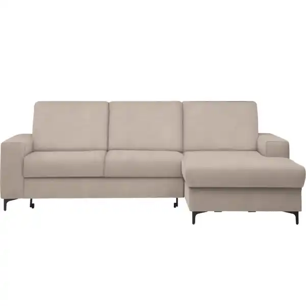 Bild 1 von Stylife Ecksofa, Beige, Textil, 4-Sitzer, Ottomane rechts, L-Form, 247x167 cm, Typenauswahl, Stoffauswahl, seitenverkehrt erhältlich, Hocker Rücken echt, Wohnzimmer, Sofas & Couches, Wohnlandschaft