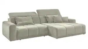 Ecksofa beige - 288 x 176 cm - Sitztiefenverstellung - OT rechts - BROOK