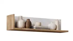 Wandboard weiß Hochglanz - Eiche 120 cm - LYON