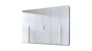 Kleiderschrank 301 cm weiß Glas 6 türig - rauch - POSA