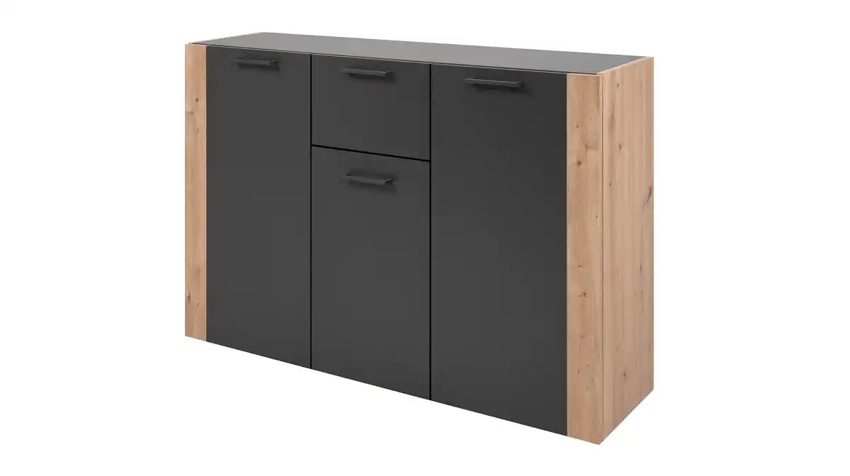 Bild 1 von Kommode anthrazit Artisan Eiche 3-türig 125 x 35 cm - CENTO