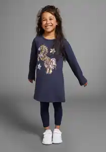 KIDSWORLD Langarmshirt PFERD Langarm, ausgestellter Schnitt, bedruckt, Rundhalsausschnitt