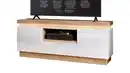 Bild 1 von TV - Lowboard mit Beleuchtung weiß Hochglanz - Eiche 160 cm - LYON