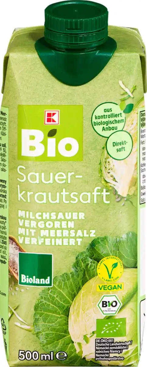 Bild 1 von K-BIO Bioland Sauerkrautsaft, 500-ml-Packg.