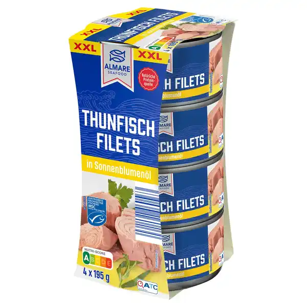 Bild 1 von ALMARE SEAFOOD XXL Thunfisch 4er-Pack, in Sonnenblumenöl